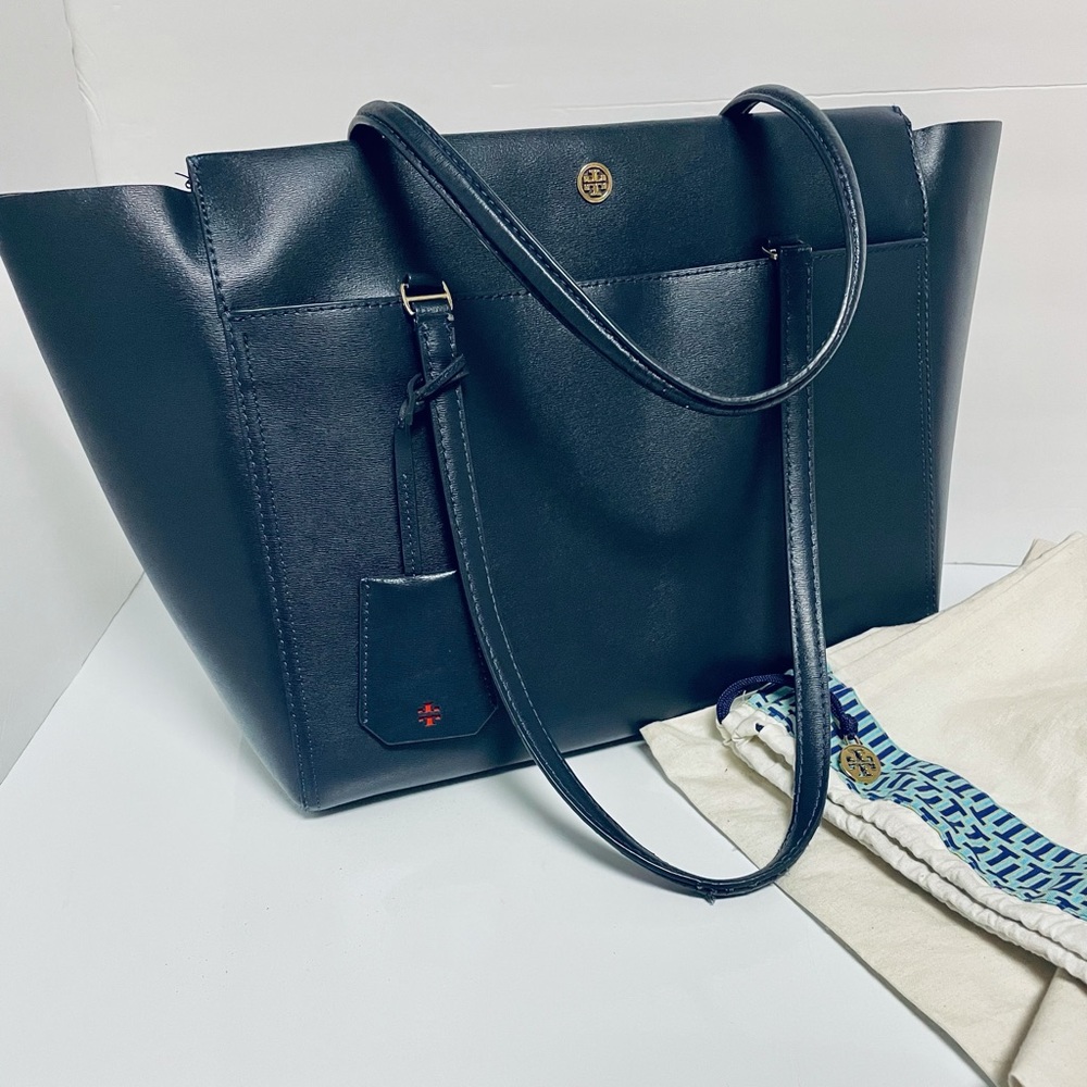 Tory Burch Parker Navy Leather Tote 37169